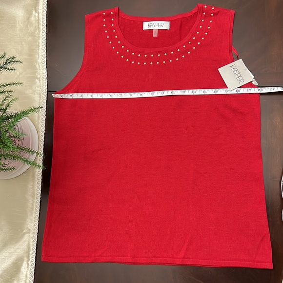 Kasper Sleeveless Top Size Large Color Fire Red - Picture 2 of 4
